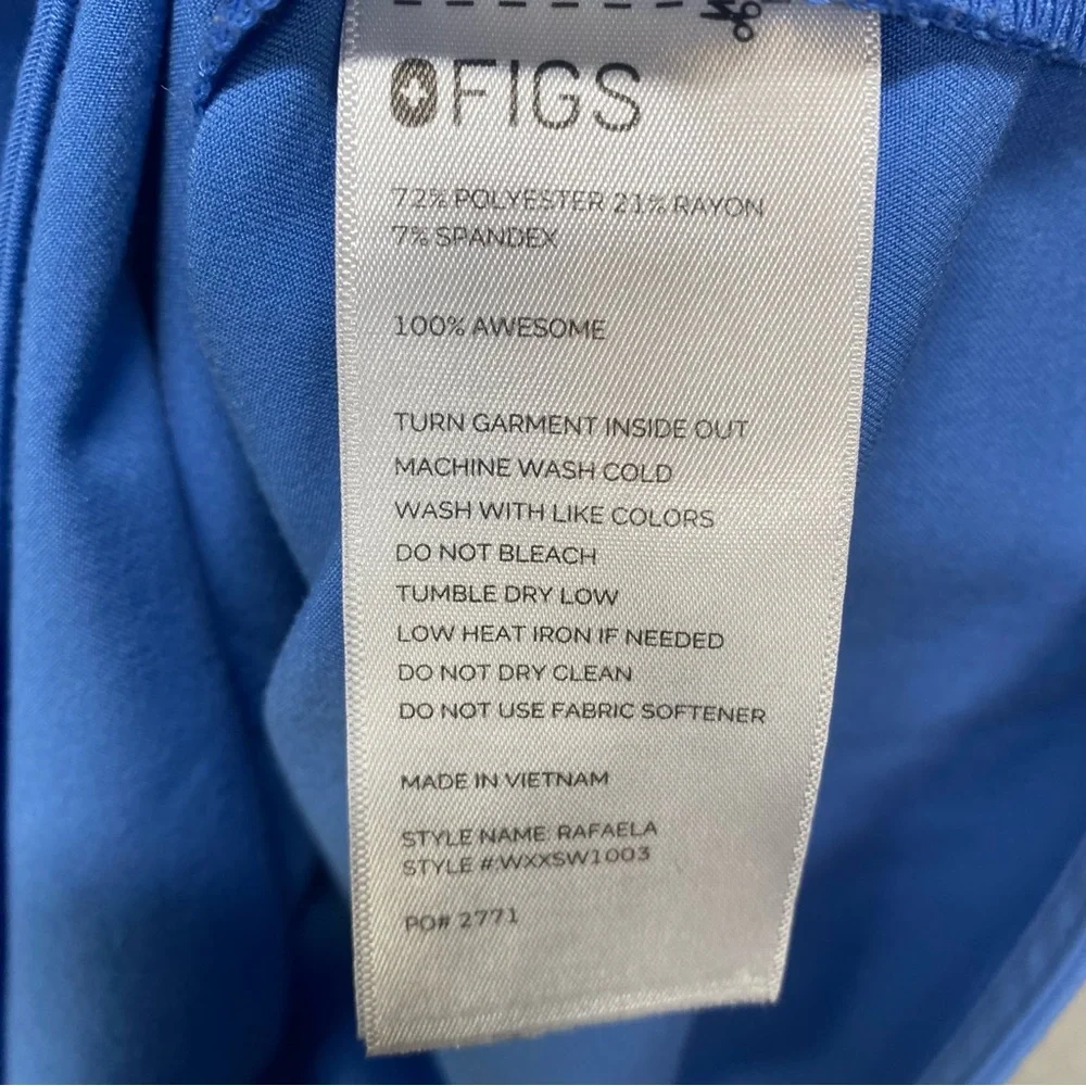 Figs Women's Cap-Sleeve Scrub Top in Bright Blue - Picture 15 of 16